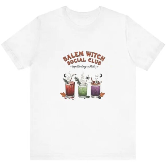 Tops - Salem Witch Social Club Tee, Spooky Shirt, Unisex Graphic T-Shirt, Halloween Tee